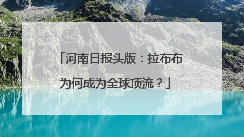 河南日报头版：拉布布为何成为全球顶流？