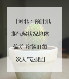 河北：预计汛期气候状况总体偏差 将紧盯每次天气过程