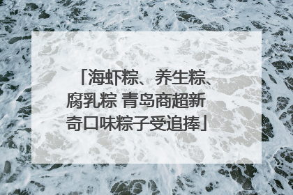 海虾粽、养生粽、腐乳粽 青岛商超新奇口味粽子受追捧