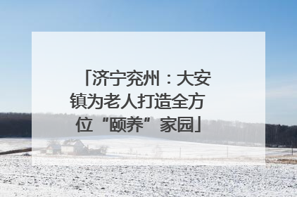 济宁兖州：大安镇为老人打造全方位“颐养”家园