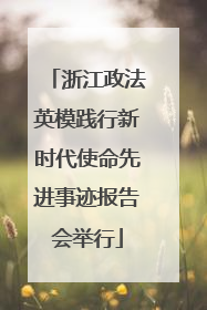 浙江政法英模践行新时代使命先进事迹报告会举行
