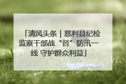 清风头条｜慈利县纪检监察干部战“督”防汛一线 守护群众利益