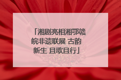 湘剧亮相湘鄂赣皖非遗联展 古韵新生 且歌且行