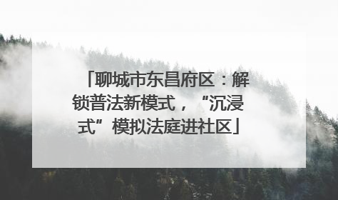 聊城市东昌府区：解锁普法新模式，“沉浸式”模拟法庭进社区