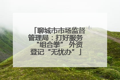 聊城市市场监督管理局：打好服务“组合拳” 外资登记“无忧办”