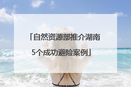自然资源部推介湖南5个成功避险案例