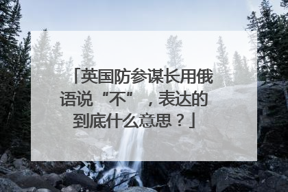 英国防参谋长用俄语说“不”，表达的到底什么意思？