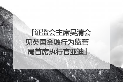 证监会主席吴清会见英国金融行为监管局首席执行官亚迪