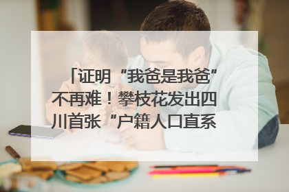 证明“我爸是我爸”不再难！攀枝花发出四川首张“户籍人口直系亲属关系谱”