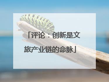 评论：创新是文旅产业链的命脉