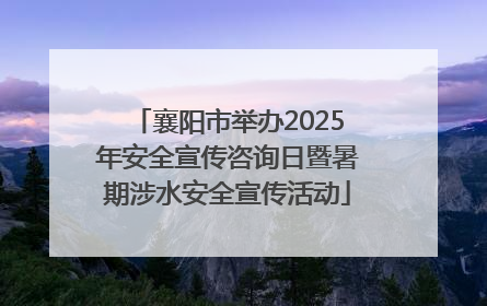 襄阳市举办2025年安全宣传咨询日暨暑期涉水安全宣传活动