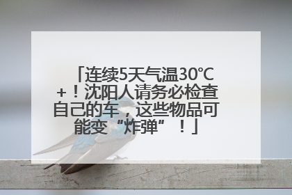 连续5天气温30℃+！沈阳人请务必检查自己的车，这些物品可能变“炸弹”！