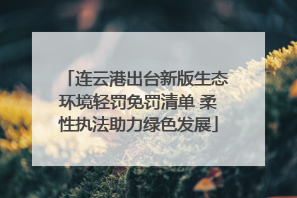 连云港出台新版生态环境轻罚免罚清单 柔性执法助力绿色发展