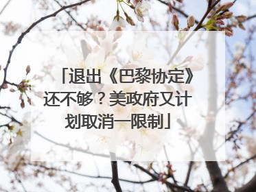 退出《巴黎协定》还不够？美政府又计划取消一限制