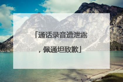 通话录音遭泄露，佩通坦致歉