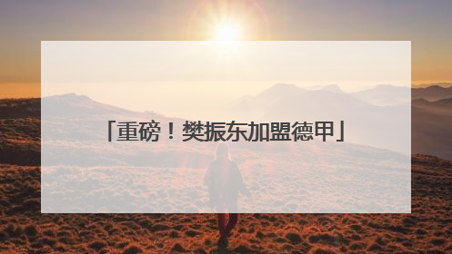重磅！樊振东加盟德甲