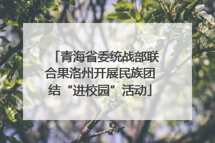青海省委统战部联合果洛州开展民族团结“进校园”活动