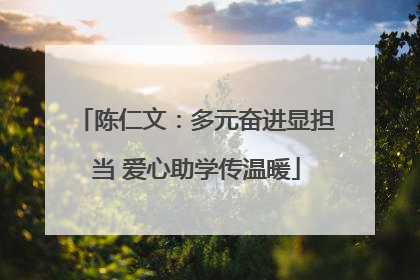 陈仁文：多元奋进显担当 爱心助学传温暖