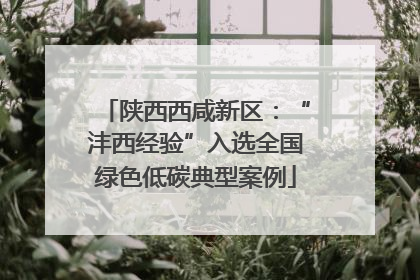 陕西西咸新区：“沣西经验”入选全国绿色低碳典型案例