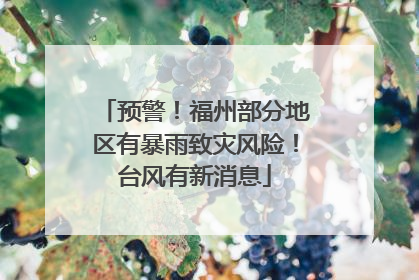 预警！福州部分地区有暴雨致灾风险！台风有新消息