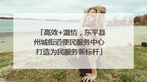 高效+温情，东平县州城街道便民服务中心打造为民服务新标杆