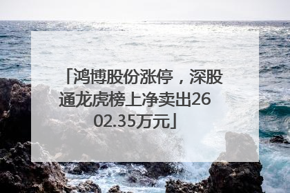 鸿博股份涨停，深股通龙虎榜上净卖出2602.35万元
