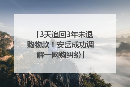 3天追回3年未退购物款！安岳成功调解一网购纠纷