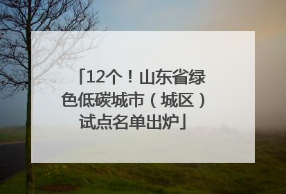 12个！山东省绿色低碳城市（城区）试点名单出炉