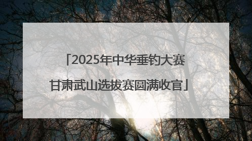 2025年中华垂钓大赛甘肃武山选拔赛圆满收官