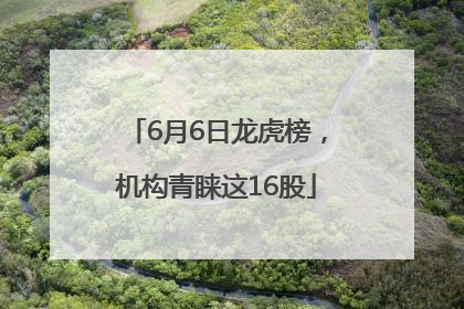 6月6日龙虎榜，机构青睐这16股